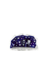 Blue and white star-patterned crumpled "Happy Eternity Baby" sculpture by Alessi with a glossy finish.