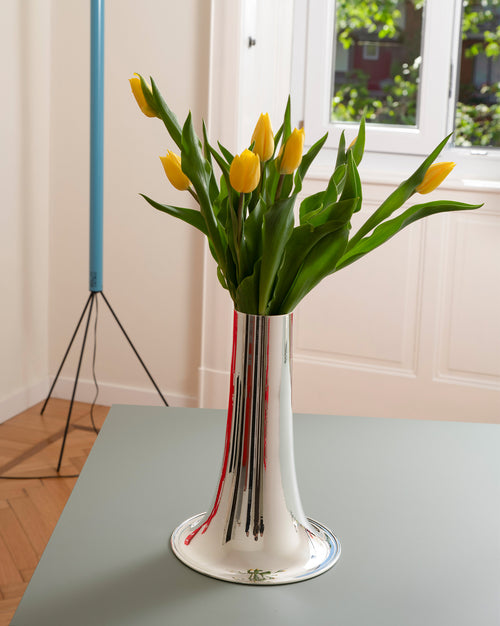 Trumpet silver-plated brass Flower vase Alessi 1