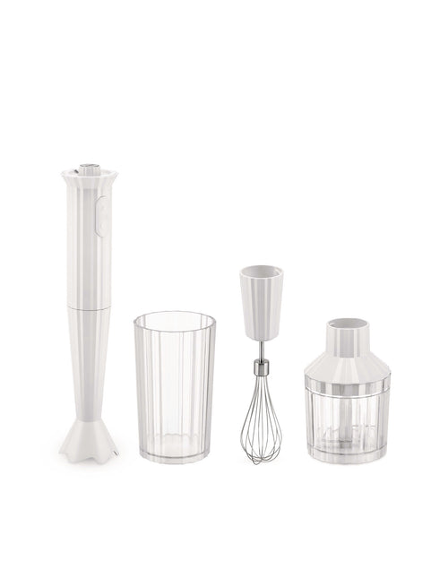 Plissé white Hand blender set. European plug Alessi