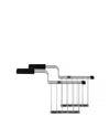 Two chrome-plated toaster racks by Alessi with black handles, sleek and modern.
