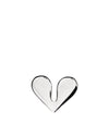 Silver heart-shaped nut splitter by Alessi, featuring a sleek, modern design and reflective metallic finish.
