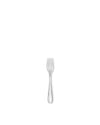 Silver four-tined fork by Alessi, with a sleek and modern design, centered on a white background.