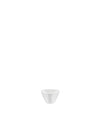 White ceramic cone-shaped bowl by Alessi, with a glossy finish on a white background.