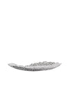 Silver metal Opus centrepiece bowl by Alessi with a distinctive perforated organic design.