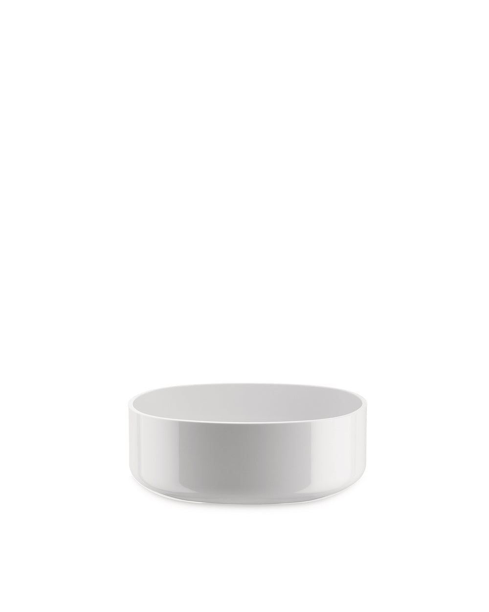 White round basin by Alessi, with a low profile and minimalist design.