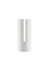 White upright container with a U-shaped slot by Alessi, presented on a white background.