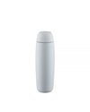 Light grey food container by Alessi, with a matte finish and a slightly domed cap.