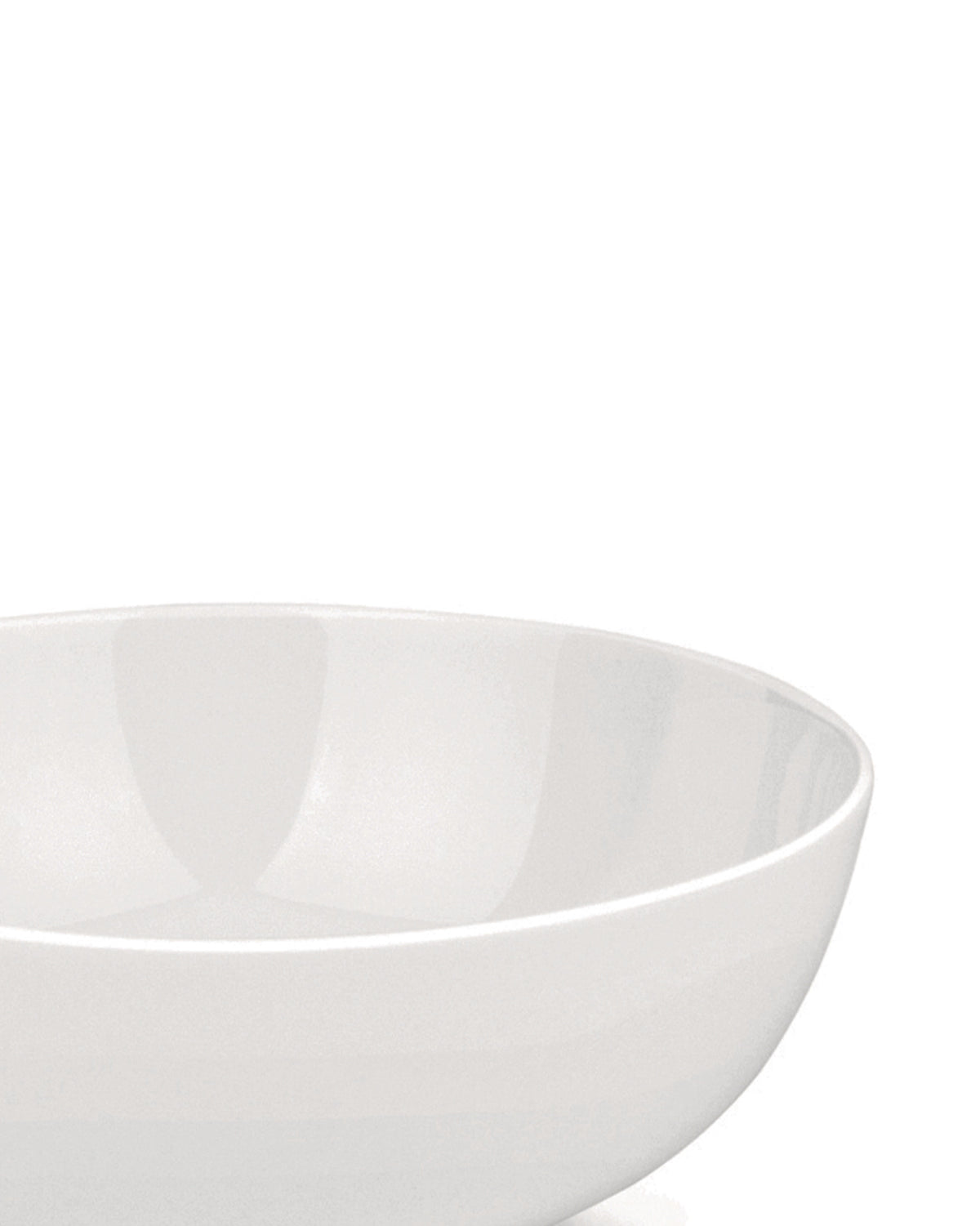 White bowl by Alessi with a smooth, curved rim and a glossy interior, shown cropped.