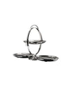 Silver-toned folding tiered serving tray by Alessi, with a polished, reflective finish and a top handle.