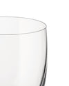 Clear glass by Alessi, showing the upper rim and curved side in a cropped view.