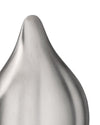 Silver brushed metallic Savon du Chef by Alessi, featuring a sleek, curved form, cropped view.