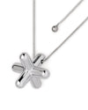 Shiny chrome tripod trivet by Alessi, featuring a jack-like shape and thin silver chains.