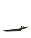 Matte black alligator-shaped tongs by Alessi, with a gold pivot screw and serrated teeth, shown from the side.