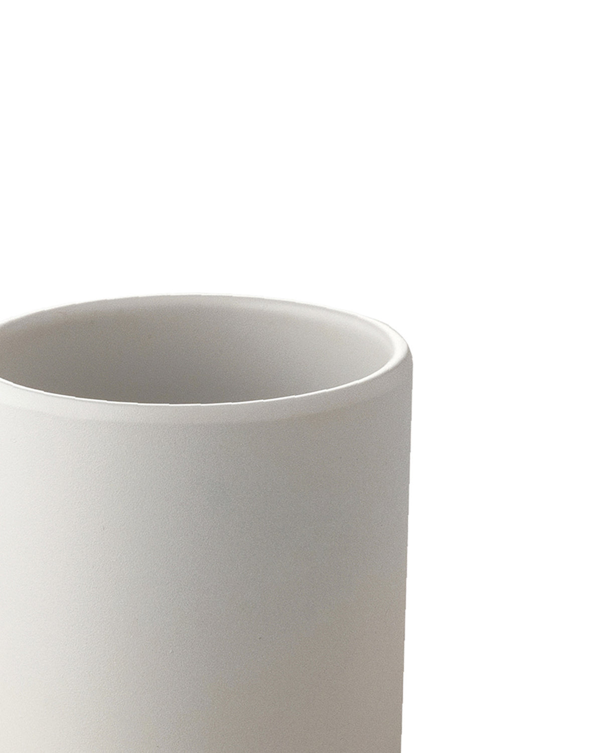 White matte mug by Alessi with a subtle textured surface, shown cropped.