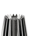 Silver metallic fluted Grind by Alessi, featuring a wavy top edge.