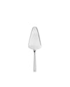Silver metal cake server by Alessi with a polished finish and slender handle.
