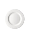 White round plate by Alessi with a subtle raised rim, casting a soft shadow.