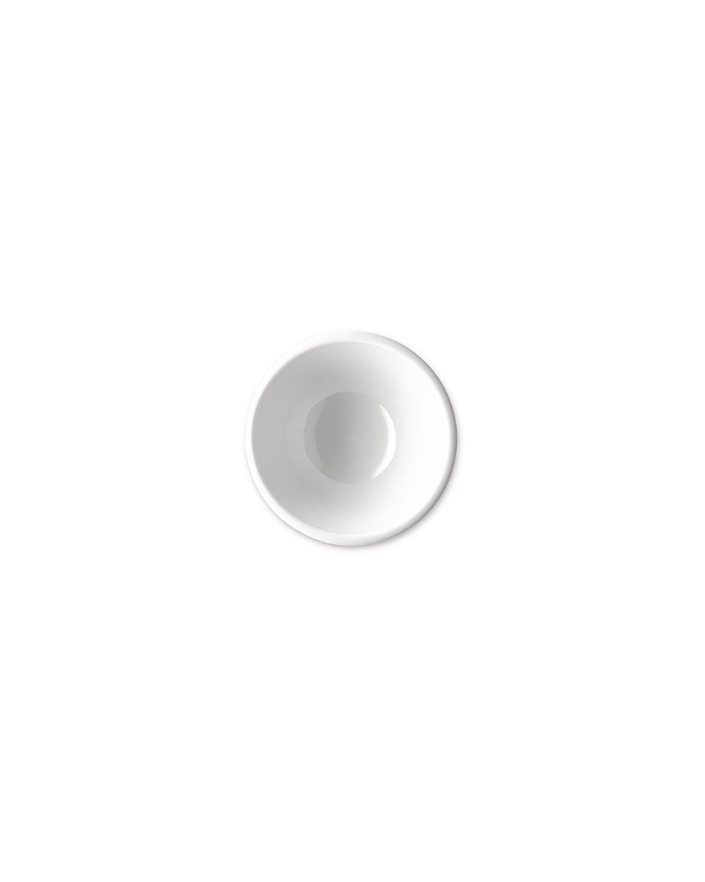 White ceramic bowl by Alessi, shown from a top-down view with a soft shadow.