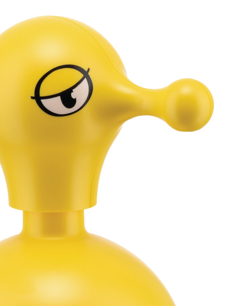 Yellow Mr. Cold by Alessi, a character figurine with a bold eye and a long, rounded nose.