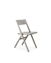 Light grey folding chair by Alessi, with a minimalist design, shown open at an angle.