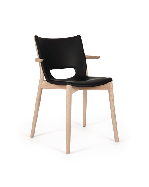 Poêle Collection black Monoshell chair with armrests Alessi 2