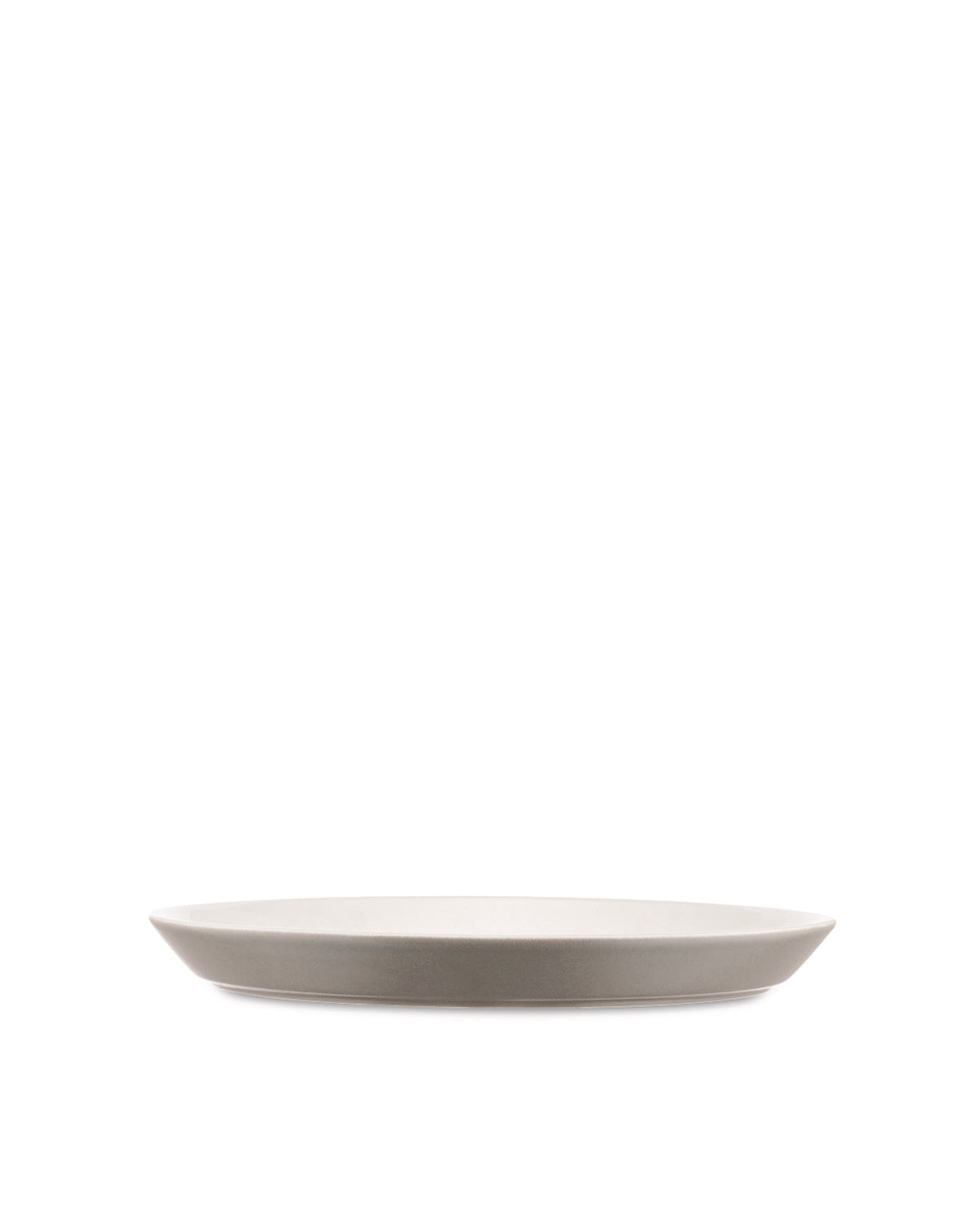 Light gray Tonale plate by Alessi, with a minimalist design and smooth matte finish.