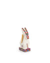 White geometric donkey by Alessi with colorful pixelated ears, back, and base, featuring a gold accent.