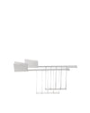 Silver metal toaster warming rack by Alessi, featuring two ribbed white panels.