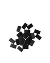 Black geometric wall clock by Alessi, featuring deconstructed rectangular and triangular shapes around a central hexagonal face with white hands.