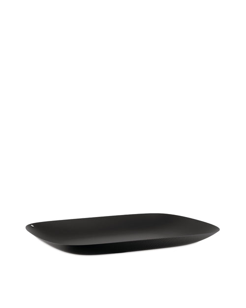 Moiré black Rectangular tray Alessi