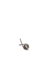 Grey metallic torsion spring by Alessi, featuring several tight coils and two straight ends, angled.
