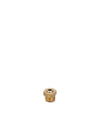 A brass spare part by Alessi, with a hexagonal body, threaded base, and a small central opening.