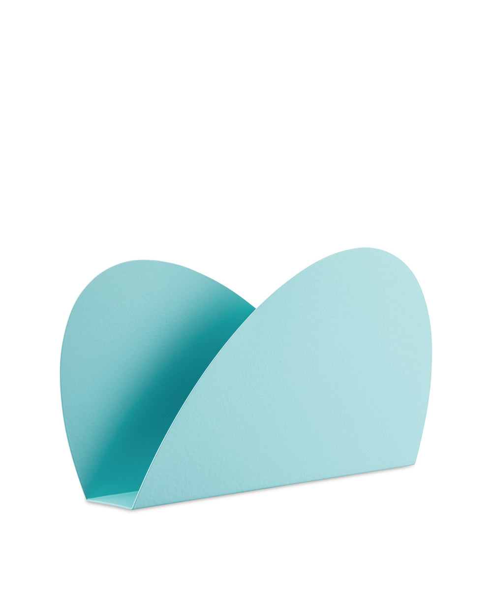 Light blue matte Ellipse holder by Alessi, featuring a modern wave-like design.