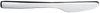 Sleek silver-toned polished metal knife by Alessi with a gently curved handle and blade.